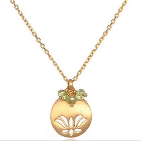 Satya Genuine Semi Precious Birthstone Lotus Pendant Necklace-Boutique - Picture 15 of 16